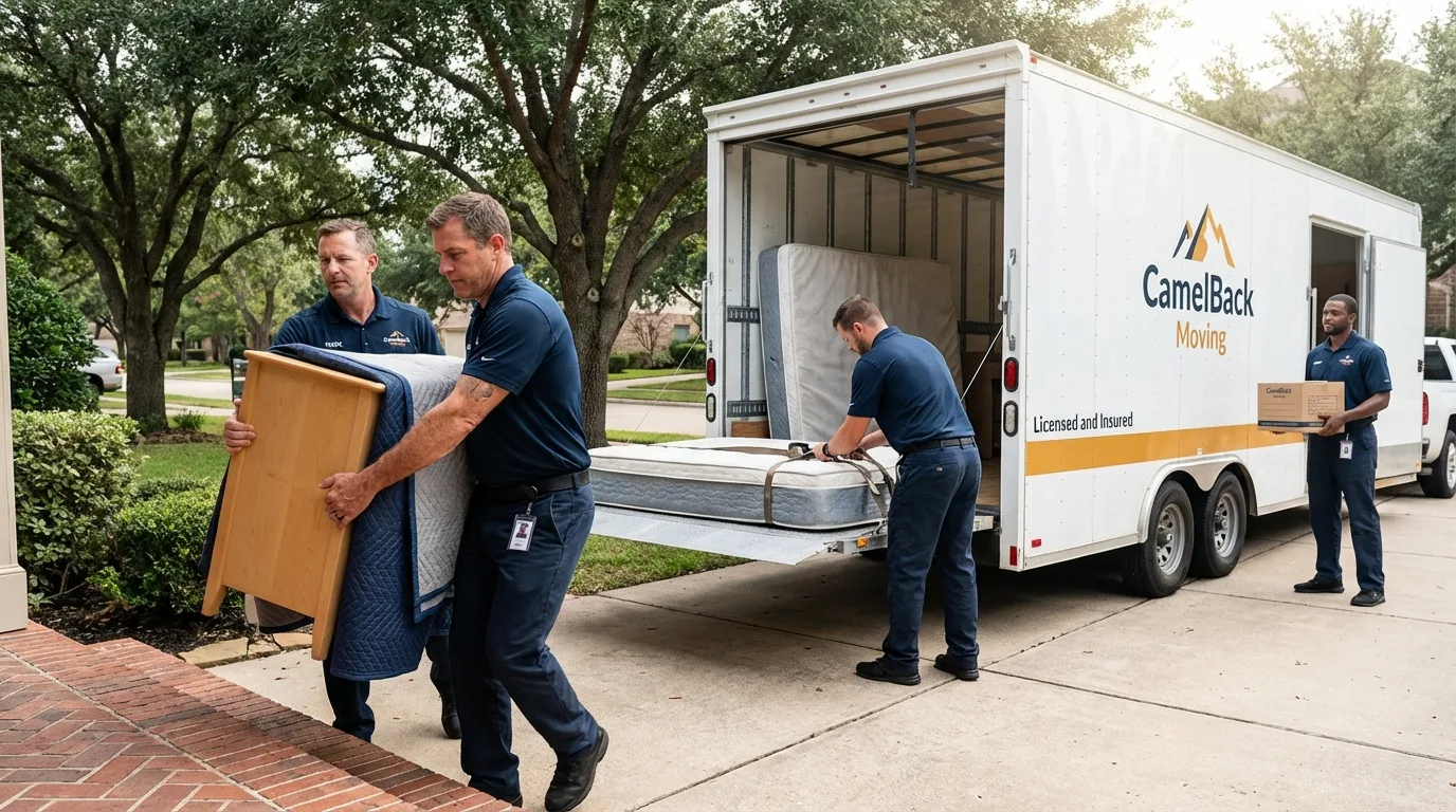 Crew loading residential truck for cross-state move from Fort Ashby, WV