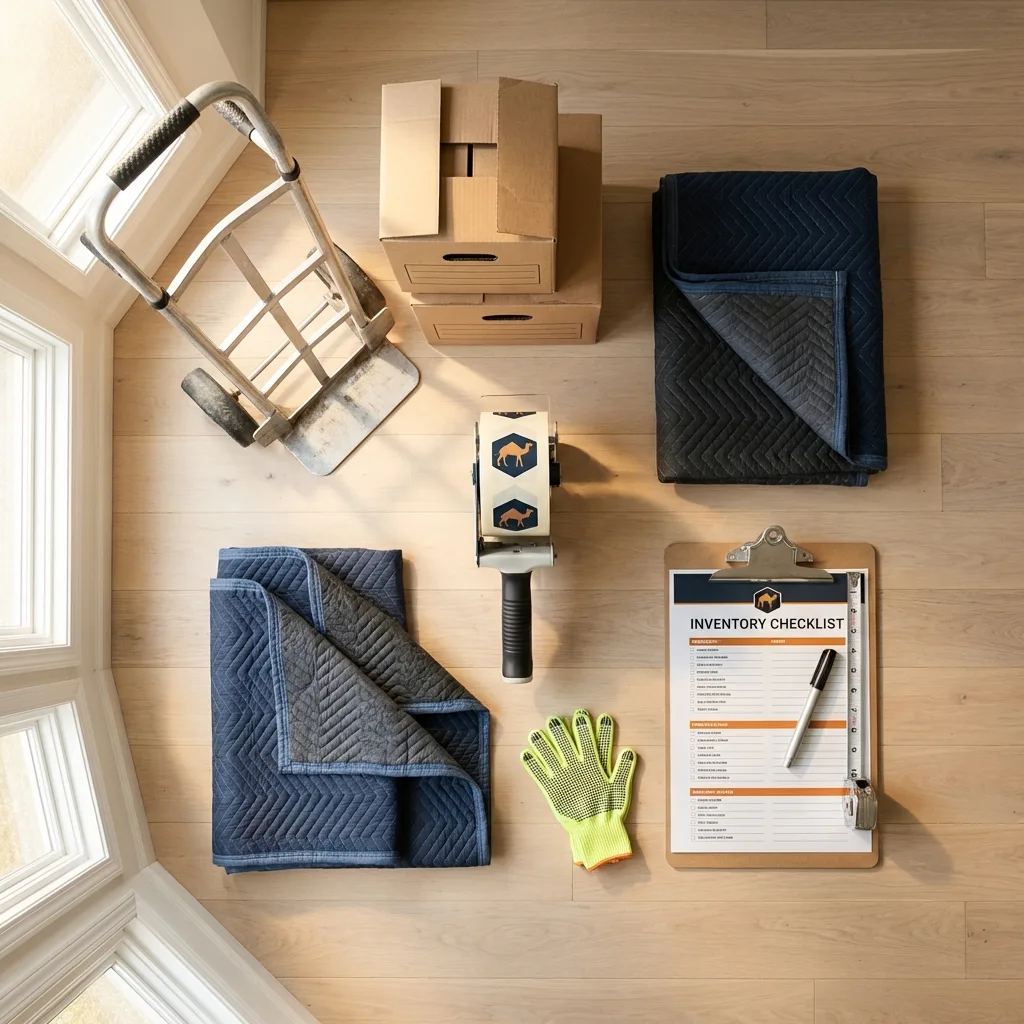 Professional moving supplies and packing materials layout for Fort Ashby residential relocations